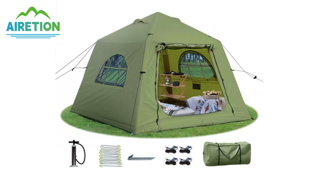 Tende da campeggio gonfiabili impermeabili, portatili e di lusso, resistenti e con pompa ad aria