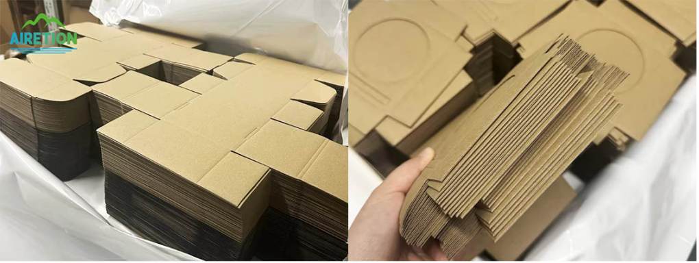 Custom printed corrugated mailer box with brand slogan